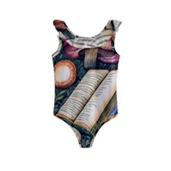 Conjure Mushroom Charm Spell Mojo Kids  Frill Swimsuit by GardenOfOphir