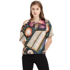 Conjure Mushroom Charm Spell Mojo One Shoulder Cut Out Tee