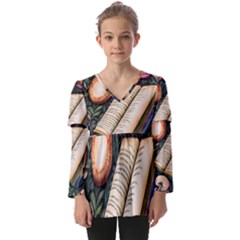 Conjure Mushroom Charm Spell Mojo Kids  V Neck Casual Top