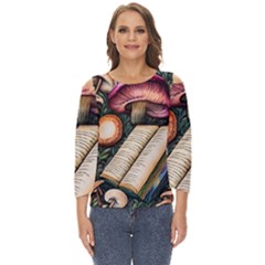 Conjure Mushroom Charm Spell Mojo Cut Out Wide Sleeve Top