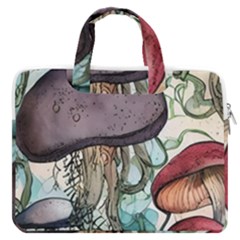 Shroom Magic Mushroom Charm Macbook Pro 13  Double Pocket Laptop Bag by GardenOfOphir