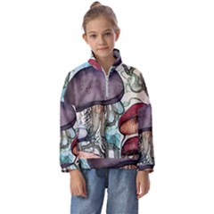 Shroom Magic Mushroom Charm Kids  Half Zip Hoodie by GardenOfOphir