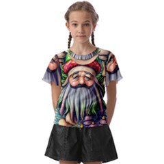 Mushroom Magic Charm Kids  Front Cut Tee by GardenOfOphir