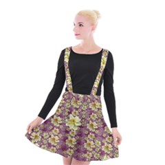 Lotus Flowers In Nature Will Always Bloom For Their Rare Beauty Suspender Skater Skirt by pepitasart