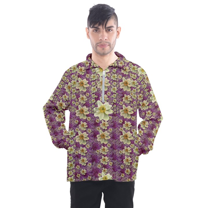 Lotus Flowers In Nature Will Always Bloom For Their Rare Beauty Men s Half Zip Pullover