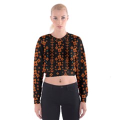 Oil Painted Bloom Brighten Up In The Night Cropped Sweatshirt