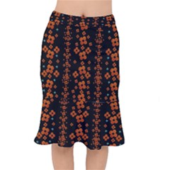 Oil Painted Bloom Brighten Up In The Night Short Mermaid Skirt