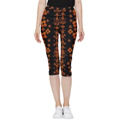 Oil Painted Bloom Brighten Up In The Night Inside Out Lightweight Velour Capri Leggings 