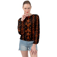 Oil Painted Bloom Brighten Up In The Night Banded Bottom Chiffon Top