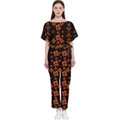 Oil Painted Bloom Brighten Up In The Night Batwing Lightweight Chiffon Jumpsuit by pepitasart