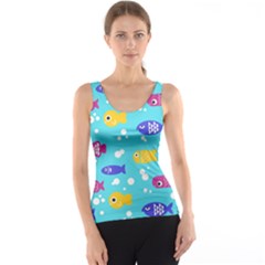 Fish Graphic Seamless Pattern Seamless Pattern Tank Top