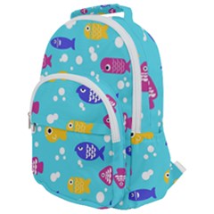 Fish Graphic Seamless Pattern Seamless Pattern Rounded Multi Pocket Backpack