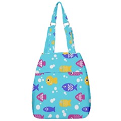 Fish Graphic Seamless Pattern Seamless Pattern Center Zip Backpack by Ravend