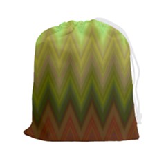 Zig Zag Chevron Classic Pattern Drawstring Pouch (2xl) by Celenk