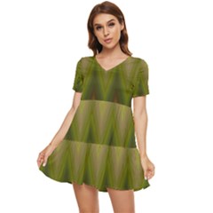 Zig Zag Chevron Classic Pattern Tiered Short Sleeve Babydoll Dress by Celenk