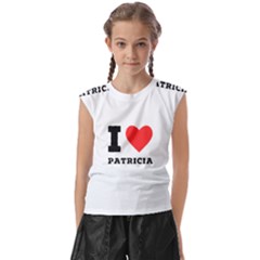 I Love Patricia Kids  Raglan Cap Sleeve Tee