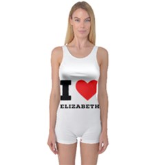 I love Elizabeth  One Piece Boyleg Swimsuit