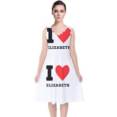 I love Elizabeth  V-Neck Midi Sleeveless Dress 