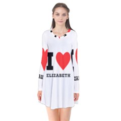 I love Elizabeth  Long Sleeve V-neck Flare Dress