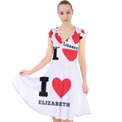 I love Elizabeth  Cap Sleeve Front Wrap Midi Dress