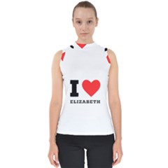 I love Elizabeth  Mock Neck Shell Top