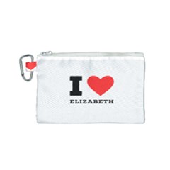 I Love Elizabeth  Canvas Cosmetic Bag (small) by ilovewhateva