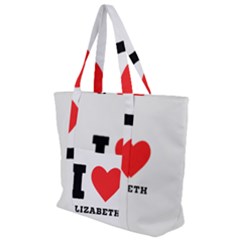 I love Elizabeth  Zip Up Canvas Bag