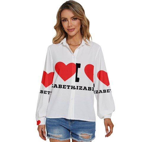 I Love Elizabeth  Women s Long Sleeve Button Down Shirt by ilovewhateva