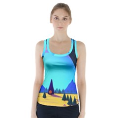 Ai Generated Trees Stars Planets Dreamlike Sun Racer Back Sports Top