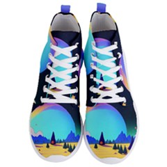 Ai Generated Trees Stars Planets Dreamlike Sun Men s Lightweight High Top Sneakers