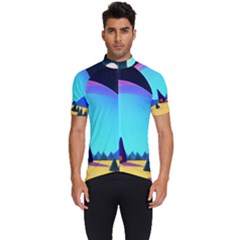 Ai Generated Trees Stars Planets Dreamlike Sun Men s Short Sleeve Cycling Jersey by Ravend