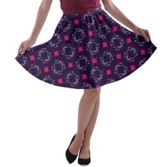 Geometric Pattern Retro Style Background A-line Skater Skirt