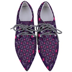Geometric Pattern Retro Style Background Pointed Oxford Shoes by Ravend