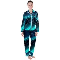 Background Patterns Geometric Glass Mirrors Women s Long Sleeve Satin Pajamas Set	