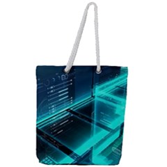 Background Patterns Geometric Glass Mirrors Full Print Rope Handle Tote (large)