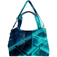 Background Patterns Geometric Glass Mirrors Double Compartment Shoulder Bag