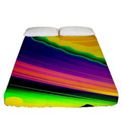 Jupiter Clouds Dan Mumford Stars Yellow Planets Fitted Sheet (Queen Size)