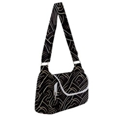 Black Coconut Color Wavy Lines Waves Abstract Multipack Bag