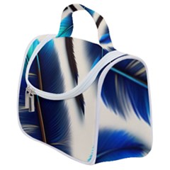 Feathers Pattern Design Blue Jay Texture Colors Satchel Handbag by Ravend
