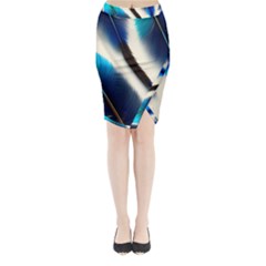 Feathers Pattern Design Blue Jay Texture Colors Midi Wrap Pencil Skirt