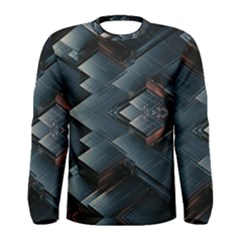 Background Pattern Geometric Glass Mirrors Men s Long Sleeve Tee