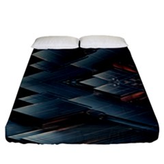 Background Pattern Geometric Glass Mirrors Fitted Sheet (king Size)