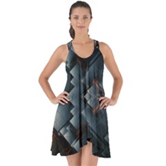 Background Pattern Geometric Glass Mirrors Show Some Back Chiffon Dress