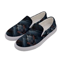 Background Pattern Geometric Glass Mirrors Women s Canvas Slip Ons