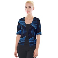 Technology Digital Business Polygon Geometric Cropped Button Cardigan by Ravend