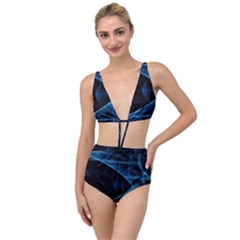 Technology Digital Business Polygon Geometric Tied Up Two Piece Swimsuit by Ravend