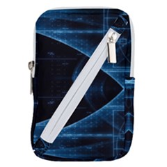 Technology Digital Business Polygon Geometric Belt Pouch Bag (small) by Ravend