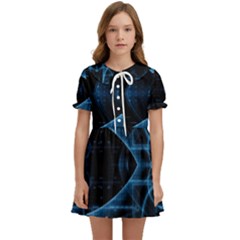 Technology Digital Business Polygon Geometric Kids  Sweet Collar Dress by Ravend
