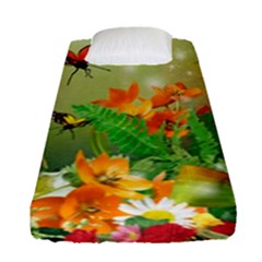 Floral Flowers Nature Plants Decorative Design Fitted Sheet (single Size)