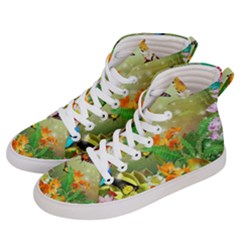 Floral Flowers Nature Plants Decorative Design Women s Hi-top Skate Sneakers